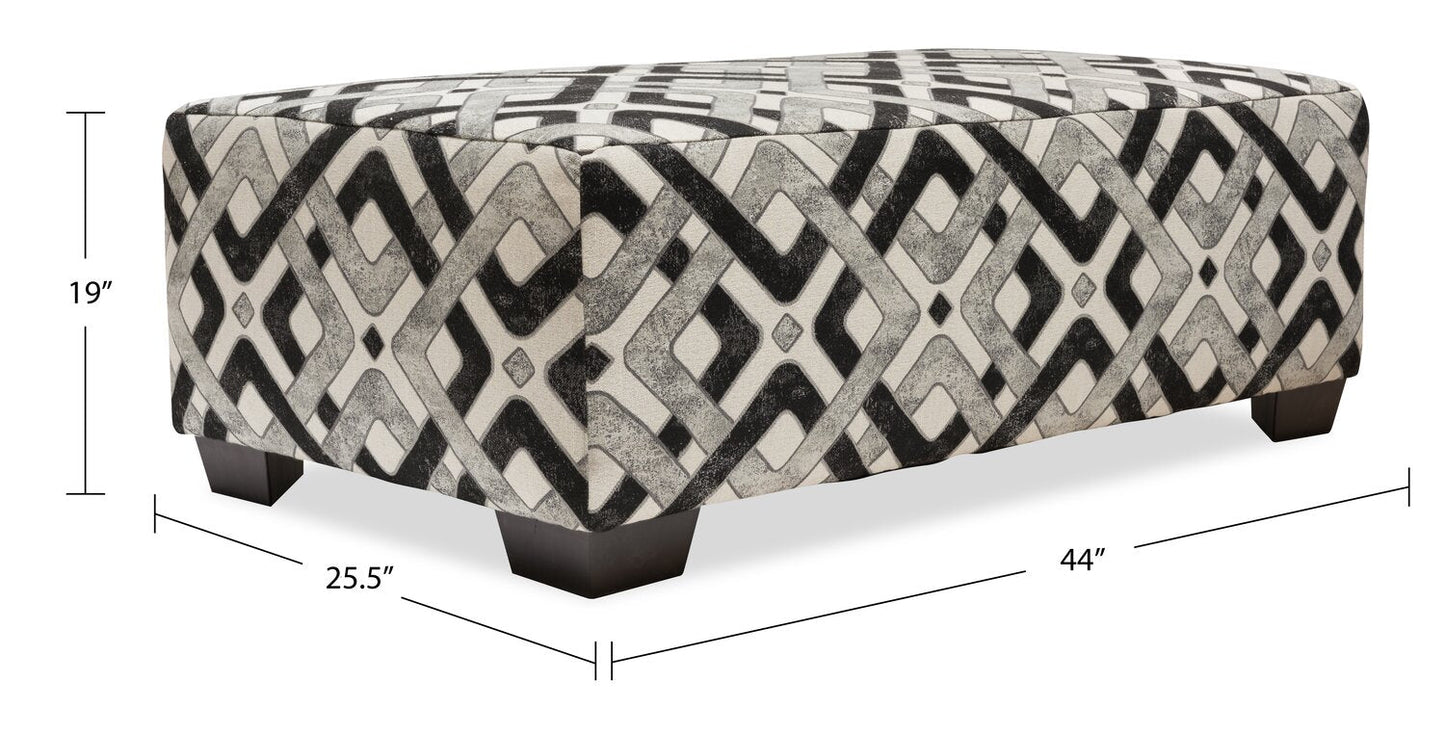 Verona Brushed Linen-Look Fabric Accent Ottoman | Pouf d’appoint Verona en tissu d'apparence lin brossé