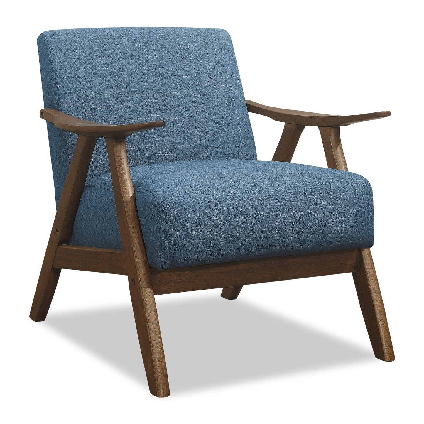 Kyra Linen-Look Fabric Accent Chair - Blue | Fauteuil d'appoint Kyra en tissu d'apparence lin - bleu